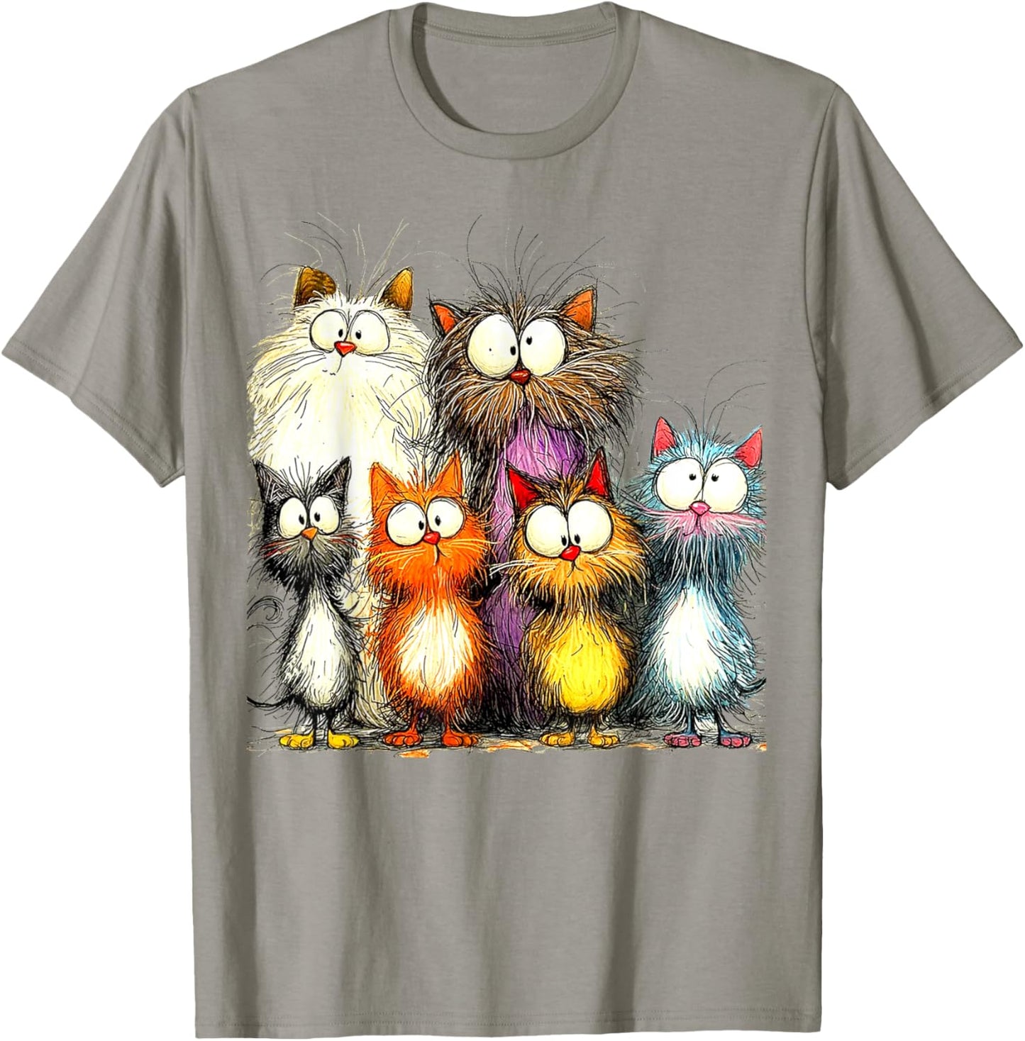 Eagerlys Silly Funny Cat Famliy Art Colorful Cats - Kitten Women T-Shirt - T-Shirt | Sand