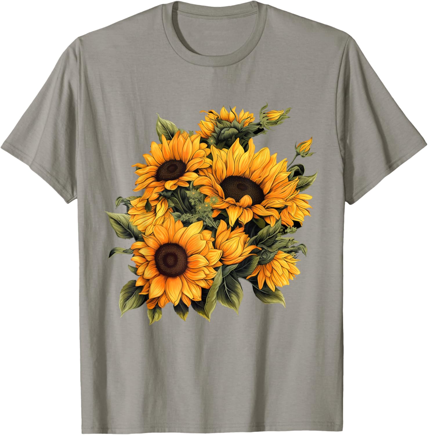 Yellow Sunflower Cute summer Sun flowers Floral Positivity T-Shirt - T-Shirt | Sand