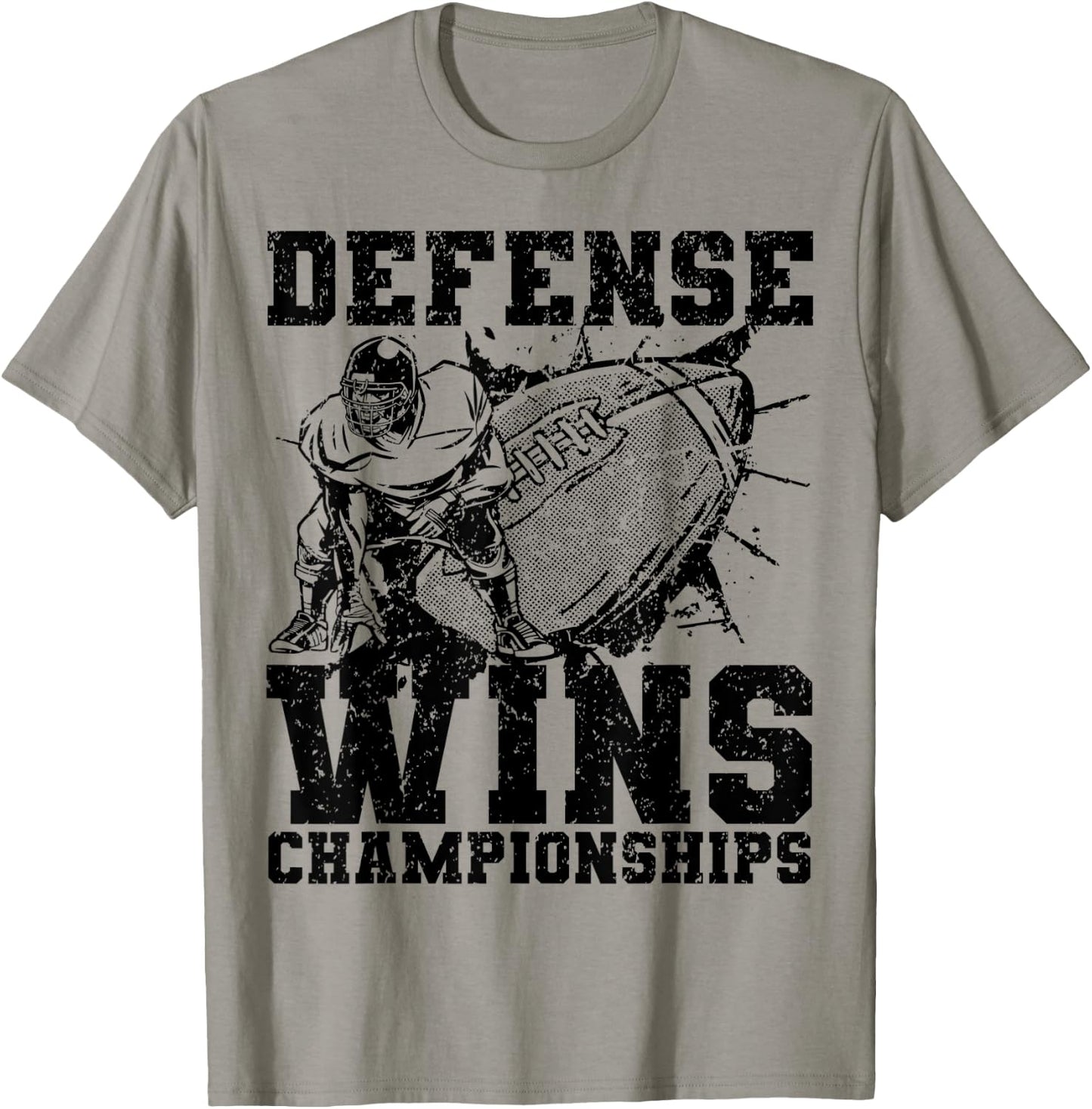 Defense wins Championships | Football Defence Lineman bright T-Shirt - T-Shirt | Sand