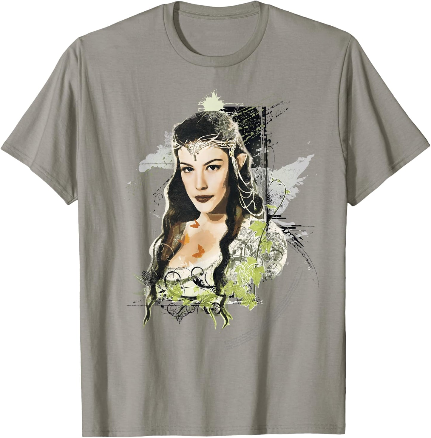The Lord Of The Rings Arwen Paint Splatter Portrait T-Shirt - T-Shirt | Sand