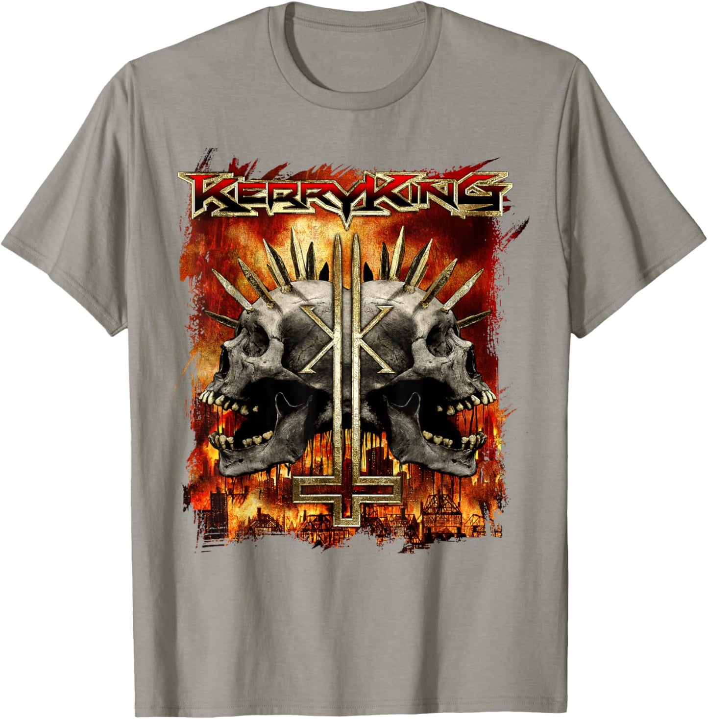 Kerry King Spikey Double Skull T-Shirt - T-Shirt | Sand