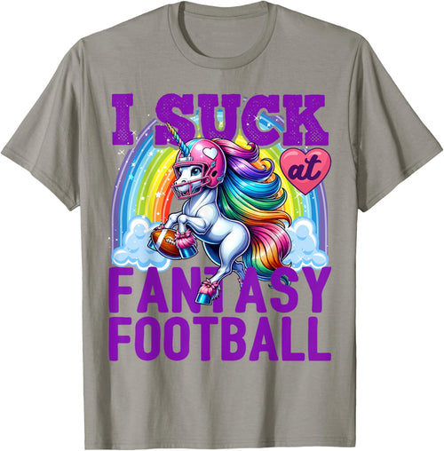I Suck at Fantasy Football Unicorn Rainbow Loser Men