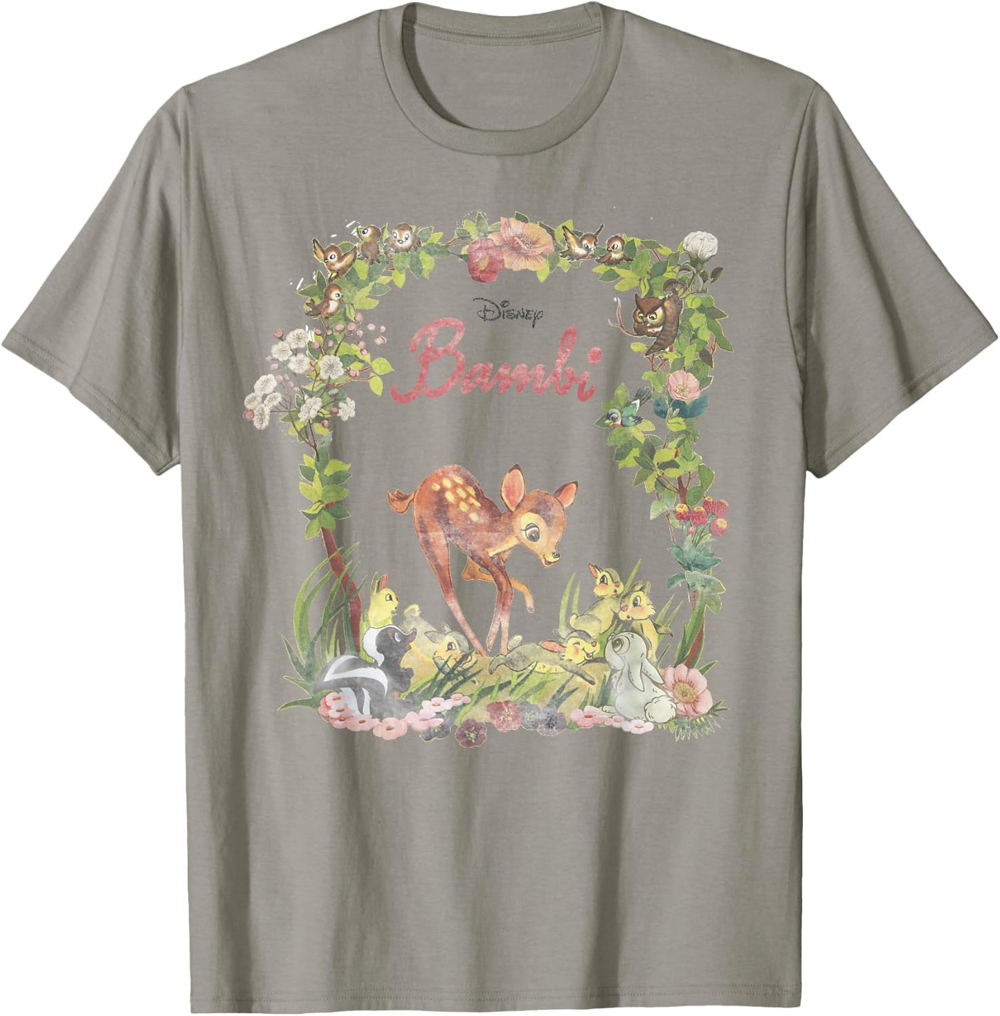 Disney Bambi Floral Portrait T-Shirt - T-Shirt | Sand