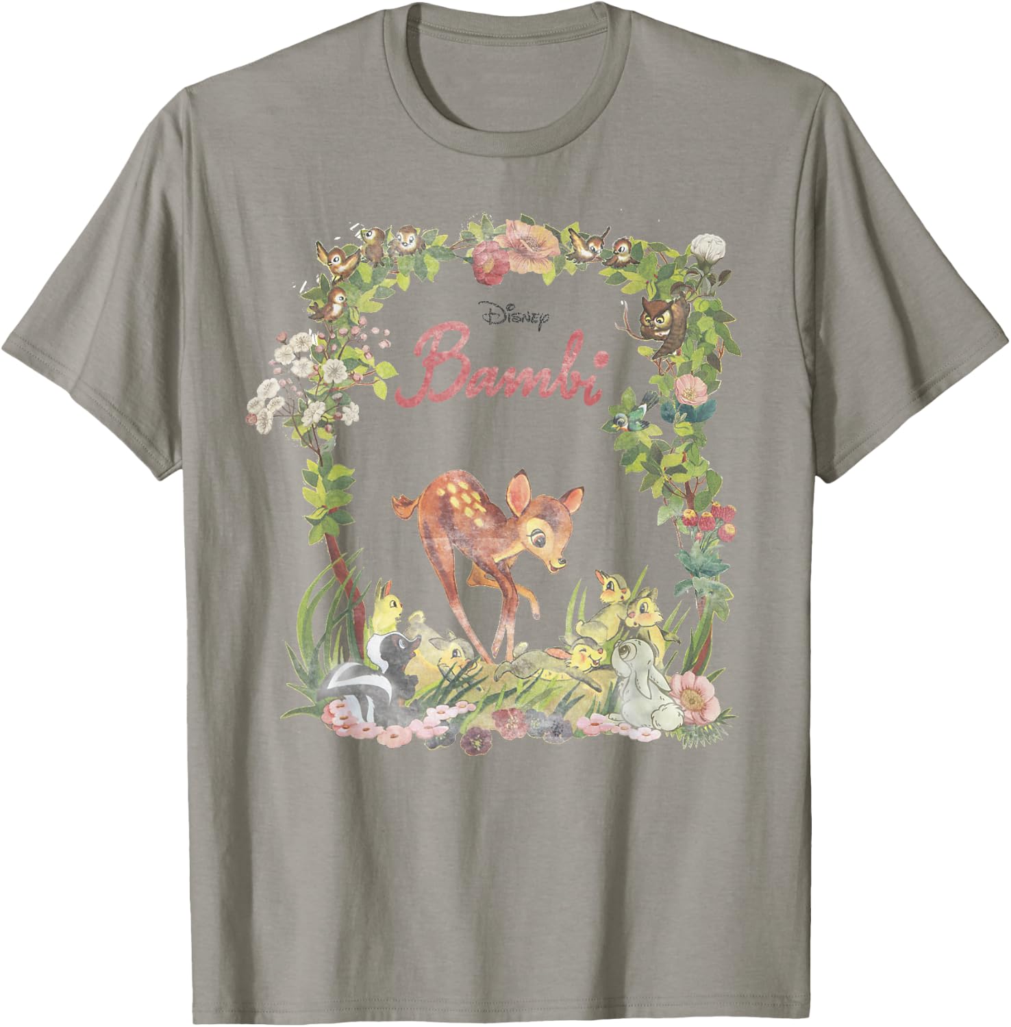 Disney Bambi Floral Portrait T-Shirt - T-Shirt | Sand