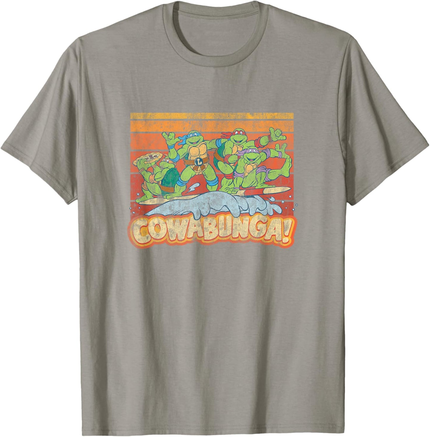 Teenage Mutant Ninja Turtles Cowabunga! Surfing Distressed T-Shirt - T-Shirt | Sand
