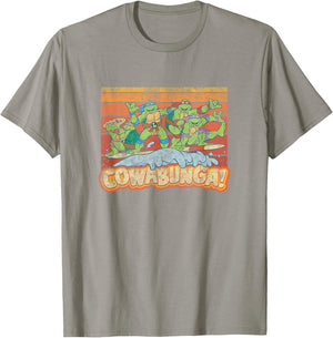 Teenage Mutant Ninja Turtles Cowabunga! Surfing Distressed T-Shirt - T-Shirt | Sand