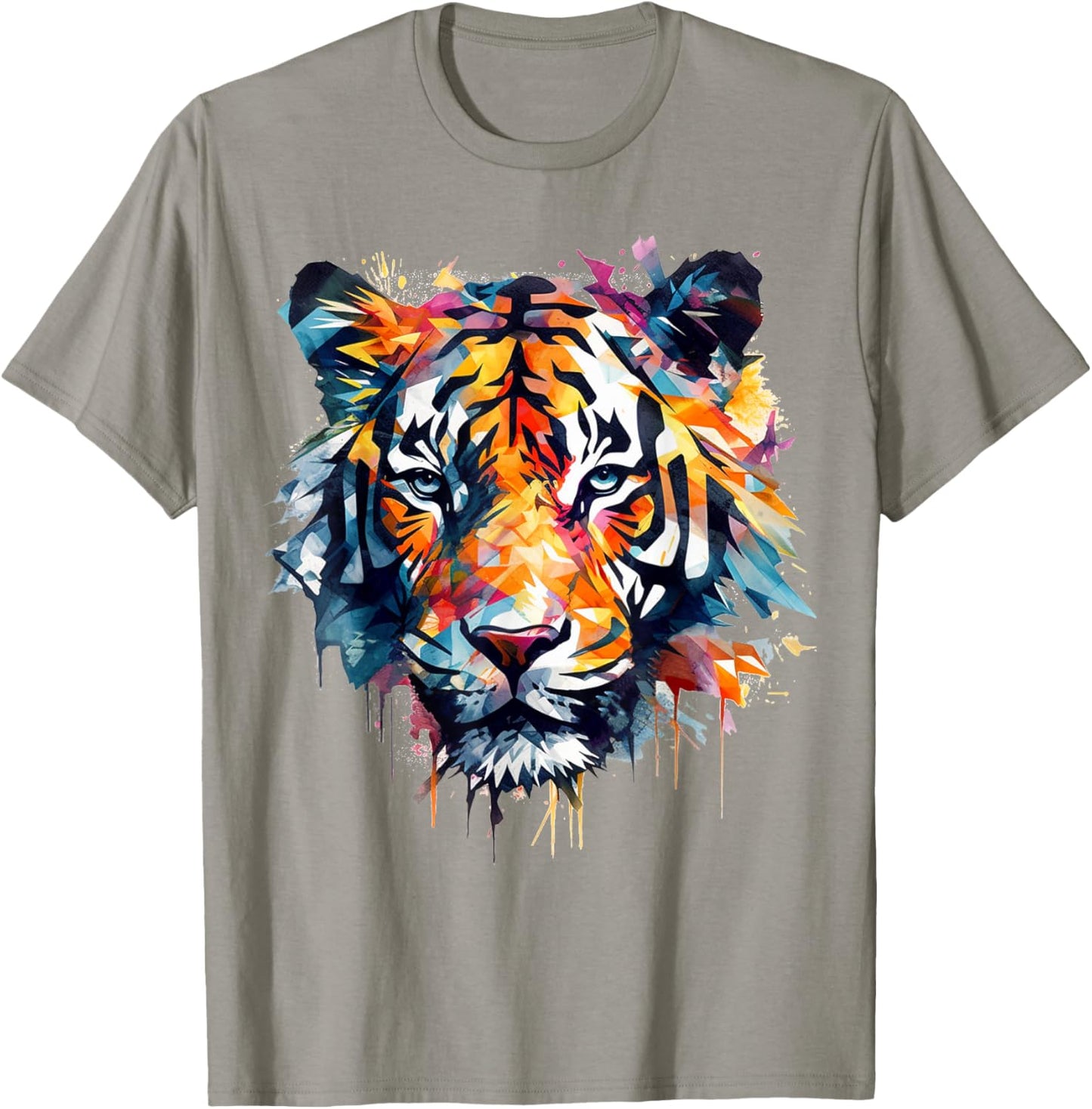 Tiger Artwork - Colourful Art Zoo Animal Tiger T-Shirt - T-Shirt | Sand