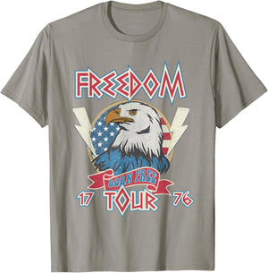 4th of July Born Free Eagle Freedom Tour 1776 Rock Men Women T-Shirt - T-Shirt | Sand