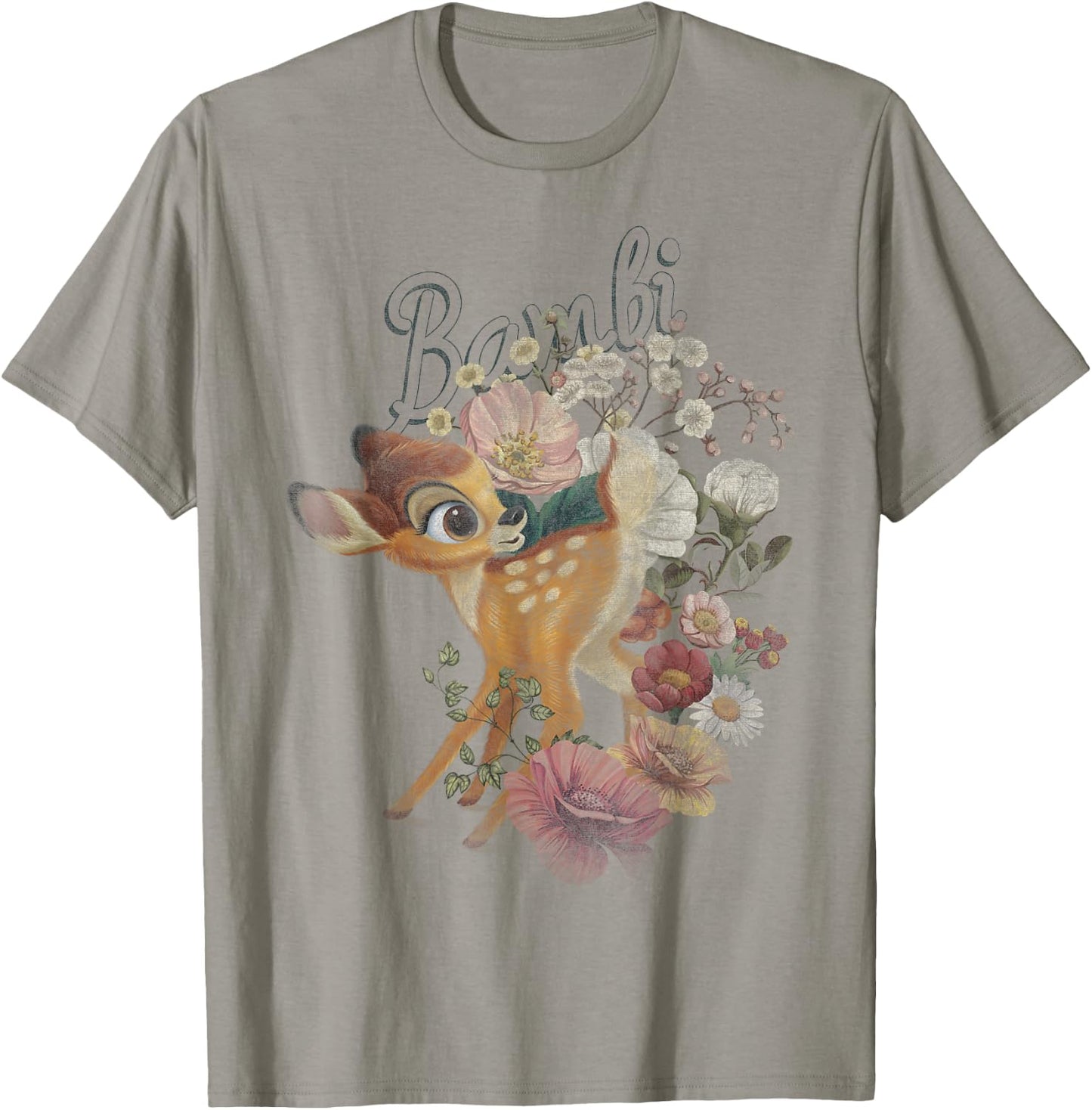 Disney Bambi Vintage Floral Poster T-Shirt - T-Shirt | Sand