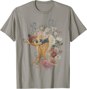 Disney Bambi Vintage Floral Poster T-Shirt - T-Shirt | Sand