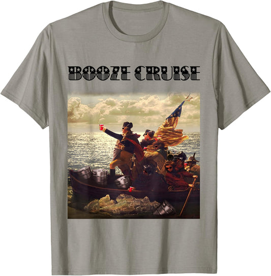 Political Party Booze Cruise Shades & Red Cups Funny T-Shirt - T-Shirt | Sand
