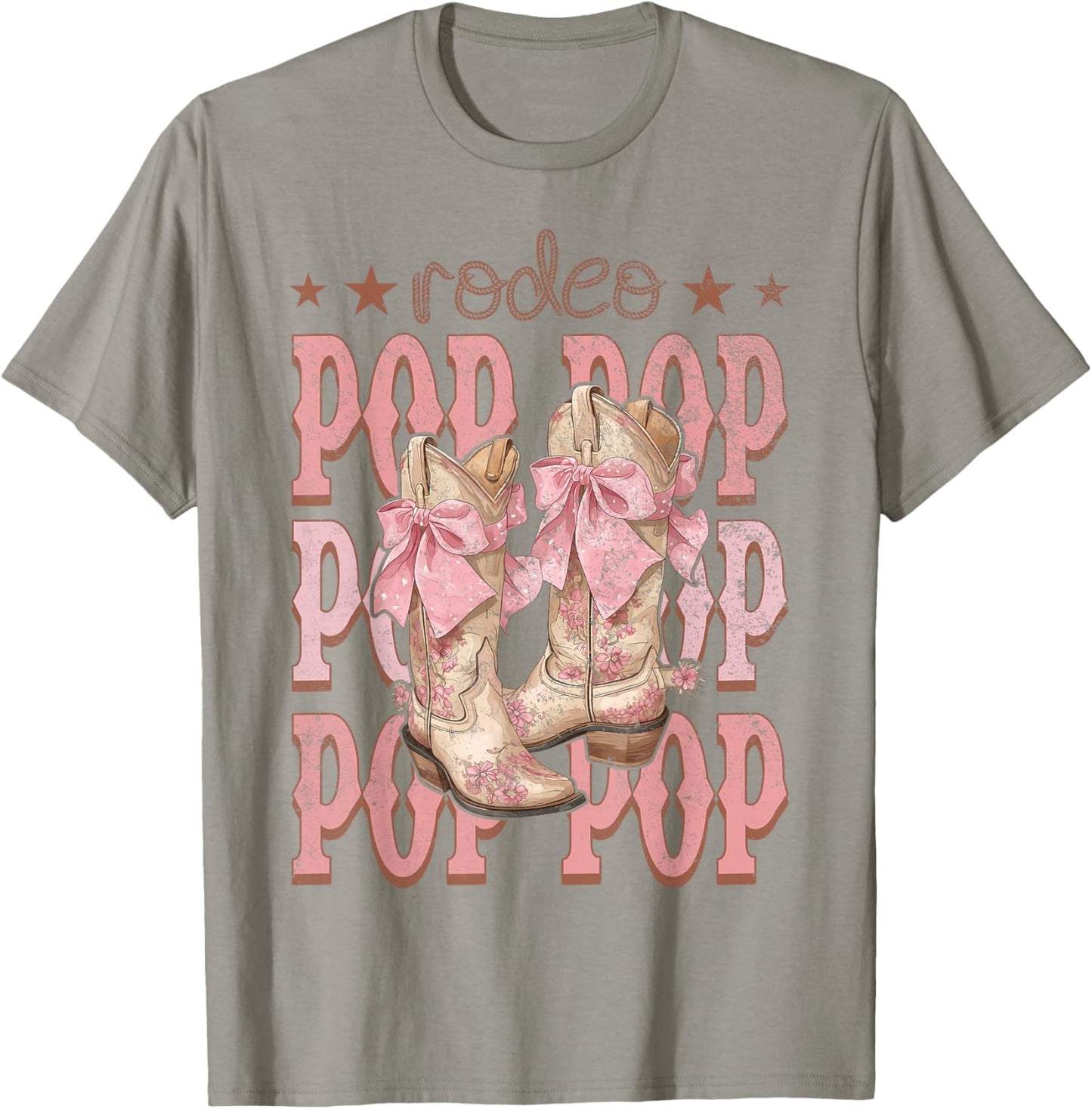 Rodeo Pop Pop Pink Boots Coquette Cow-Girl Birthday Party T-Shirt - T-Shirt | Sand