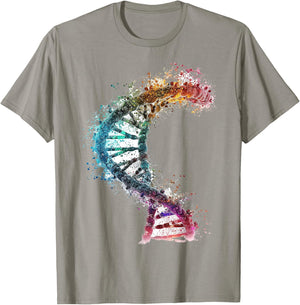 DNA Colorful Print Art DNA T-Shirt - T-Shirt | Sand