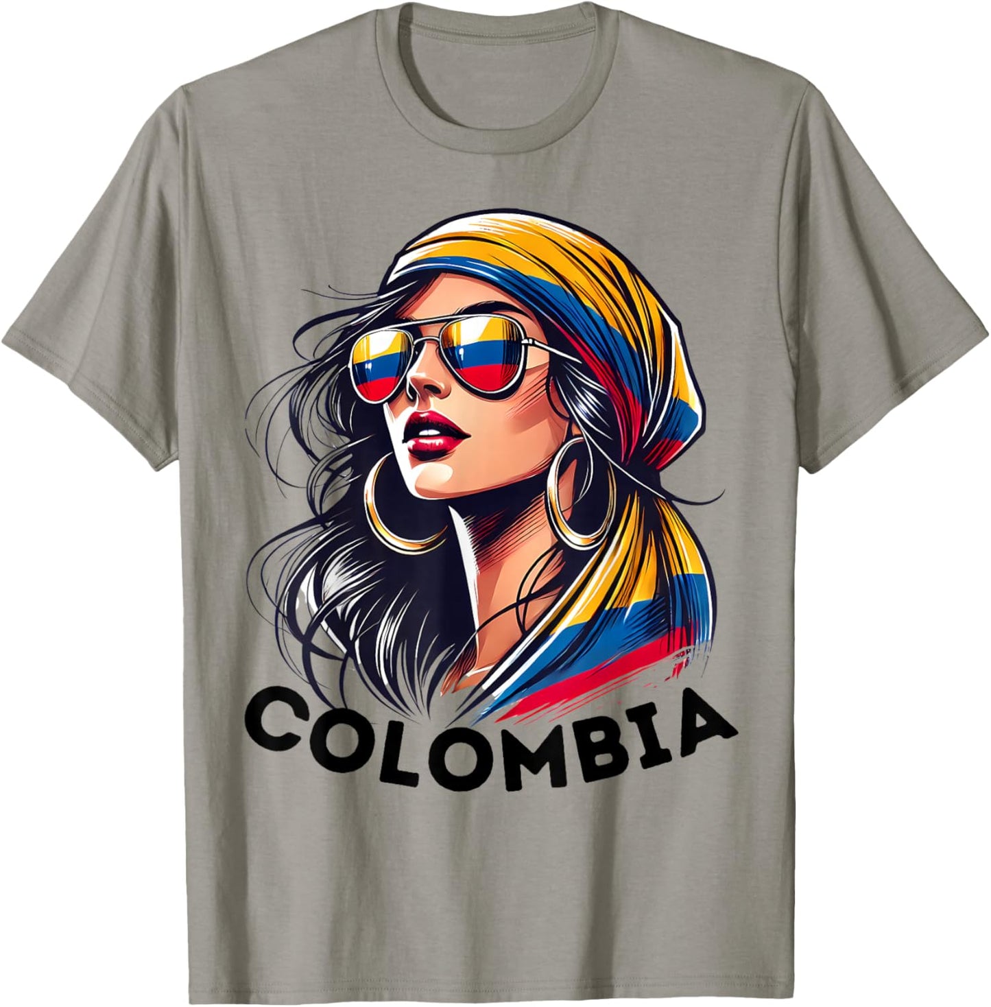 Colombians Souvenirs Products Woman Flag Roots Colombia T-Shirt - T-Shirt | Sand