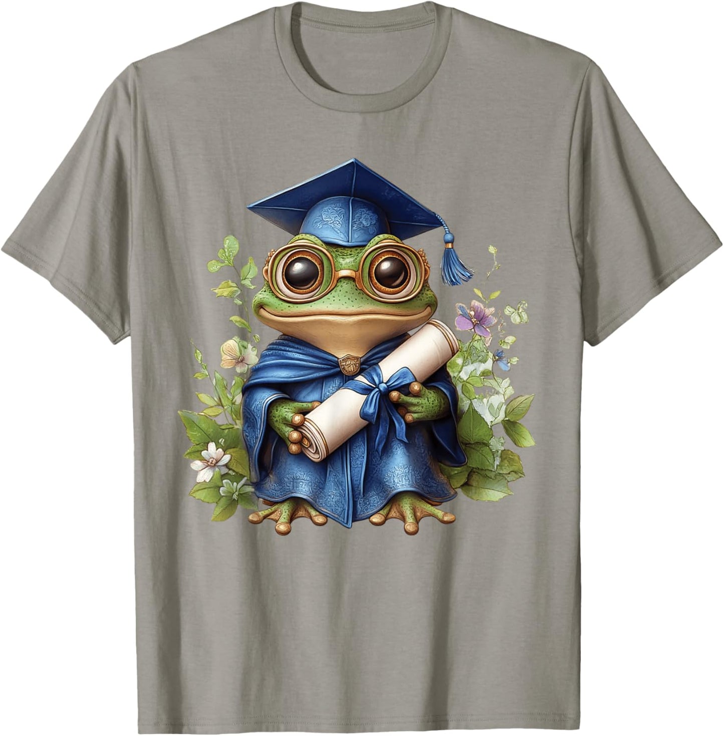 Cute Graduation Frog Holding Diploma T Shirt T-Shirt - T-Shirt | Sand
