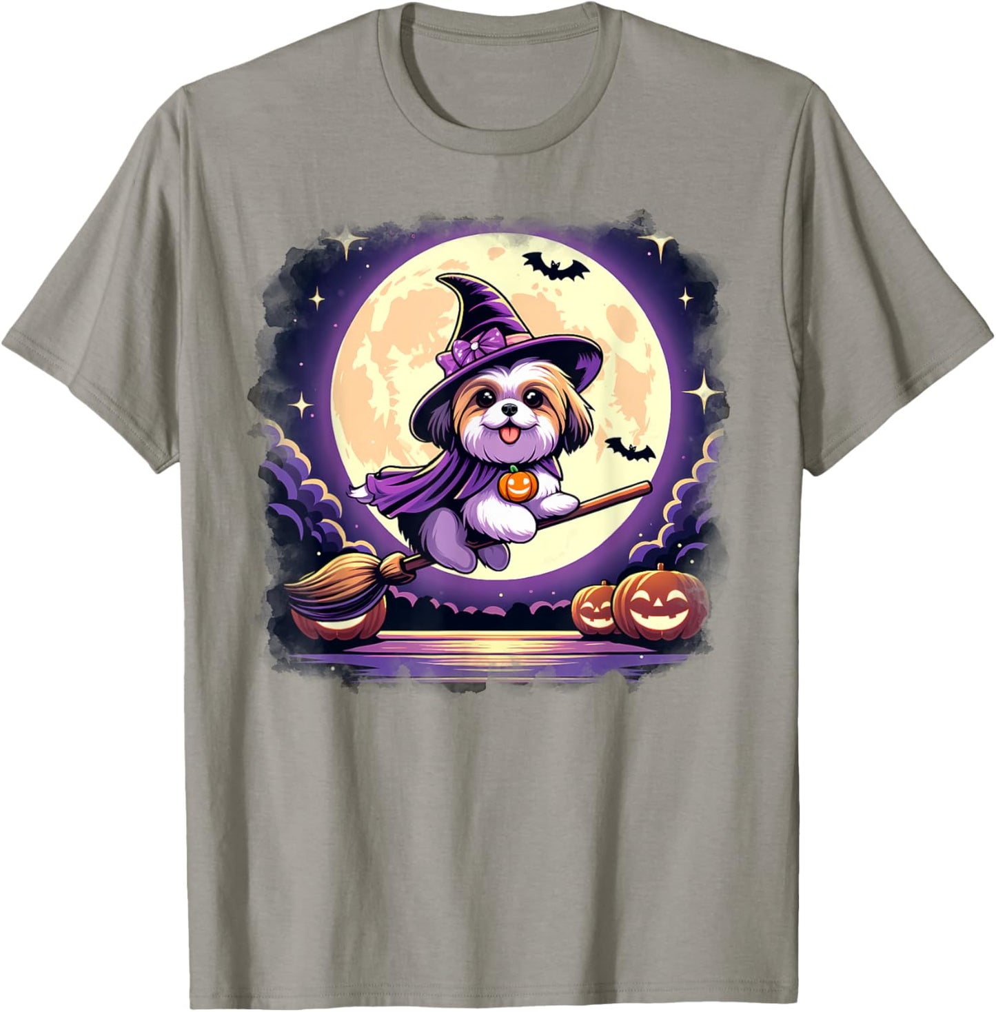 Cute Shih Tzu Halloween Costume Shirt Dog Lover Women Girls T-Shirt - T-Shirt | Sand