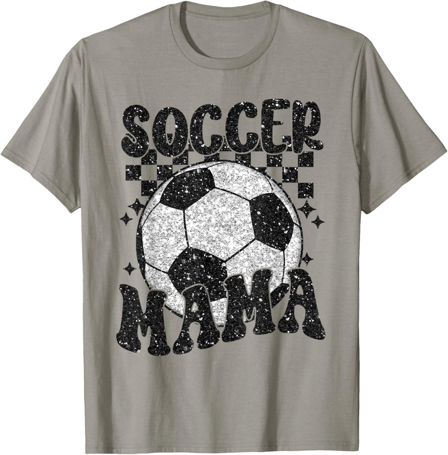 Checkered Soccer Mama Retro Soccer Mom Soccer Season T-Shirt - T-Shirt | Sand