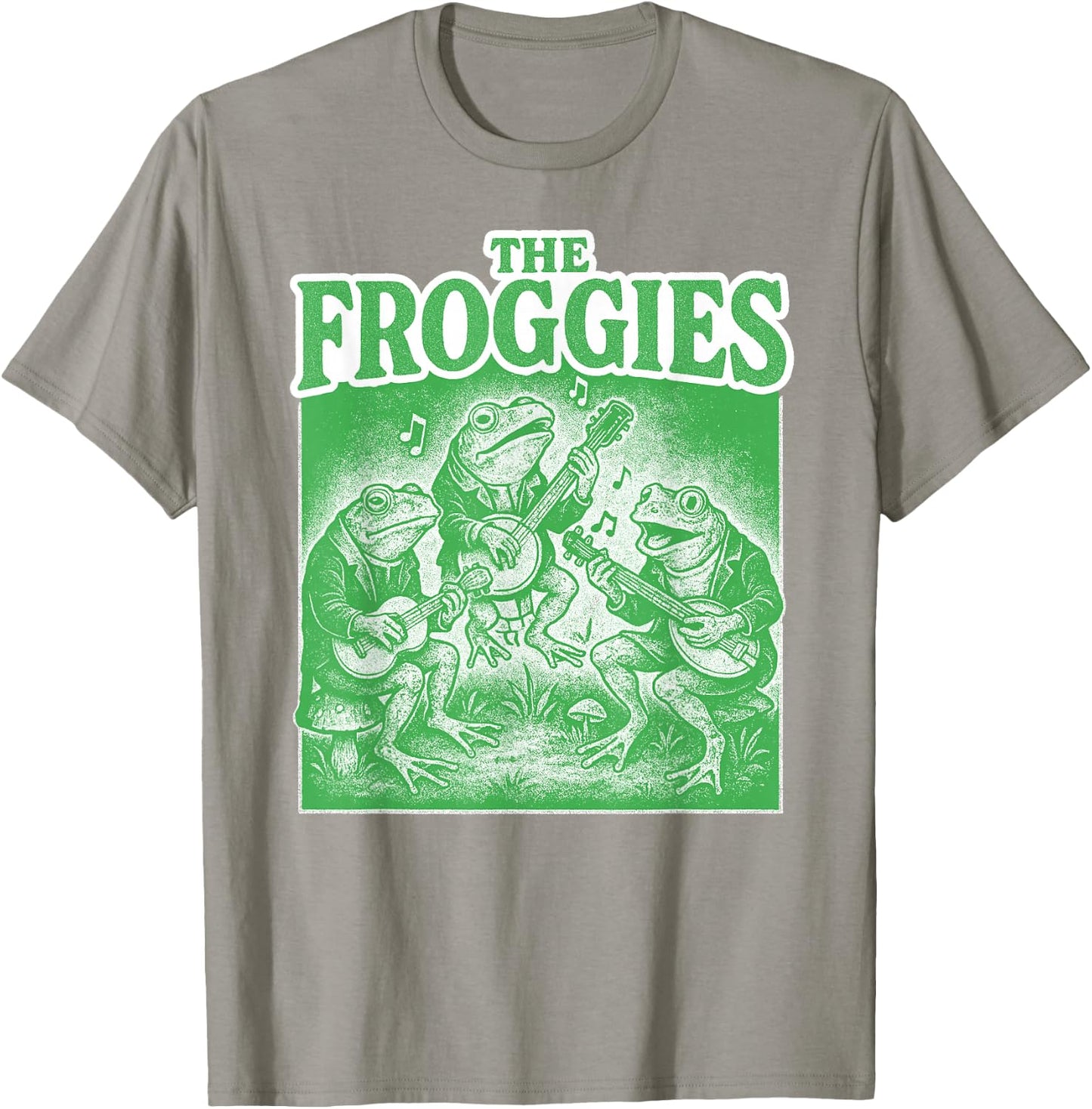The Froggies Frog Band Art - Vintage Musical Frogs T-Shirt - T-Shirt | Sand