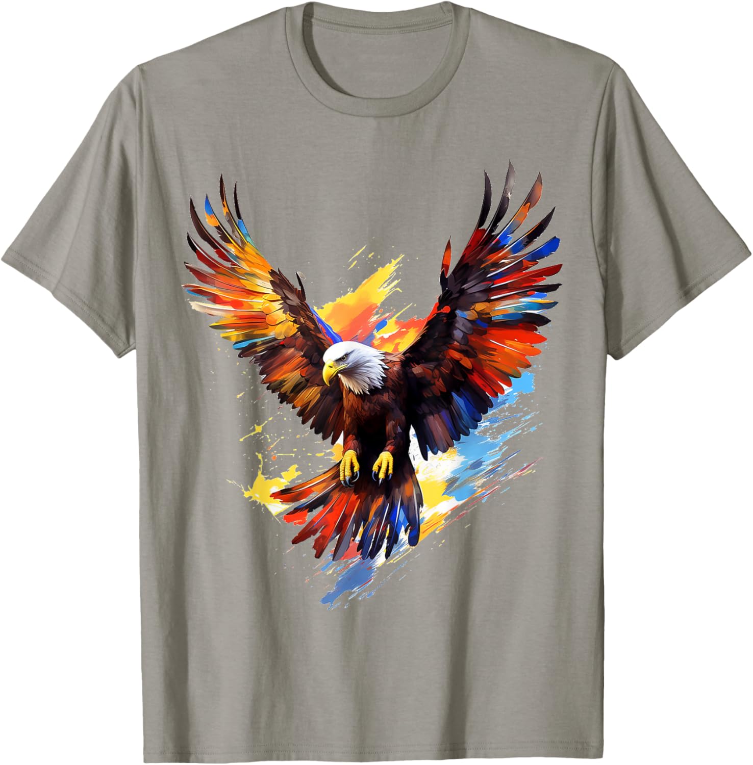Eagle Painting Art Abstract Animal Colorful Graphic Eagle T-Shirt - T-Shirt | Sand