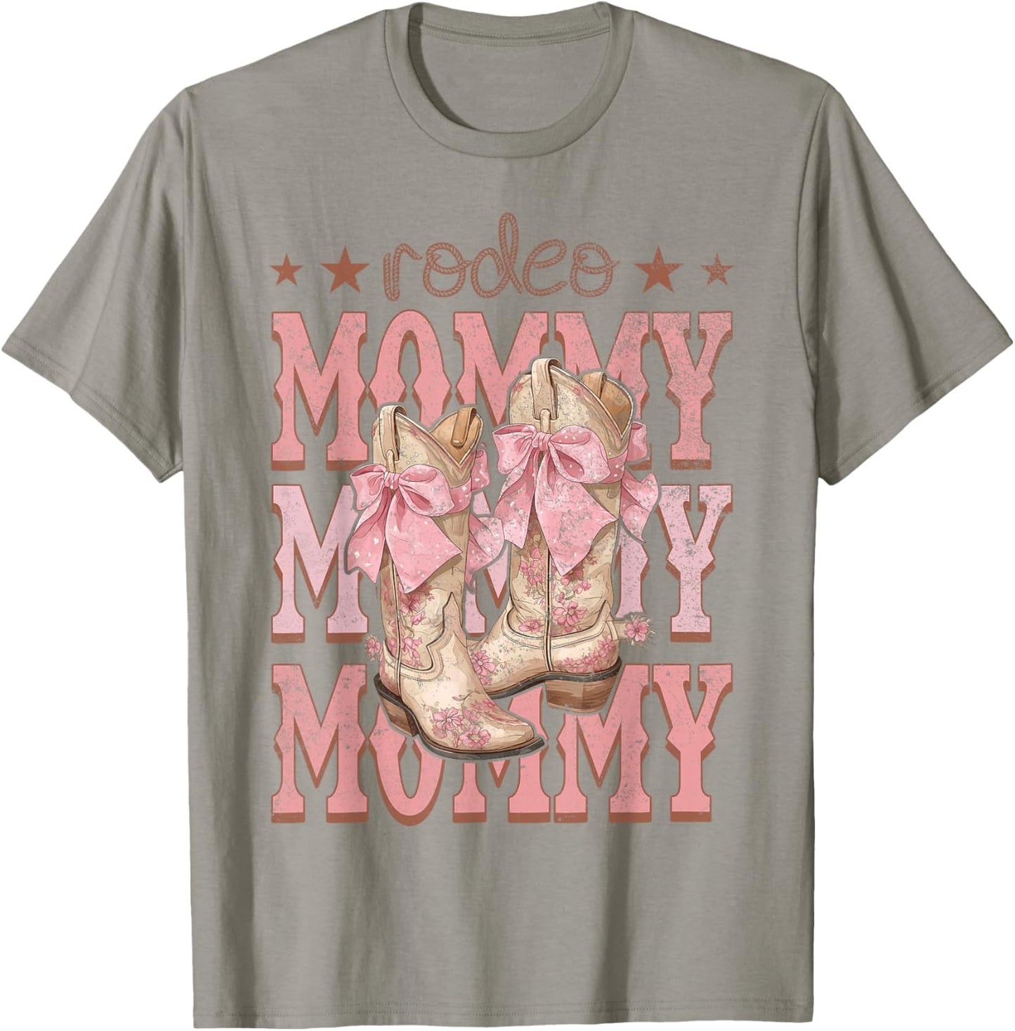 Rodeo Mommy Pink Boots Coquette Cow-Girl Birthday Party T-Shirt - T-Shirt | Sand