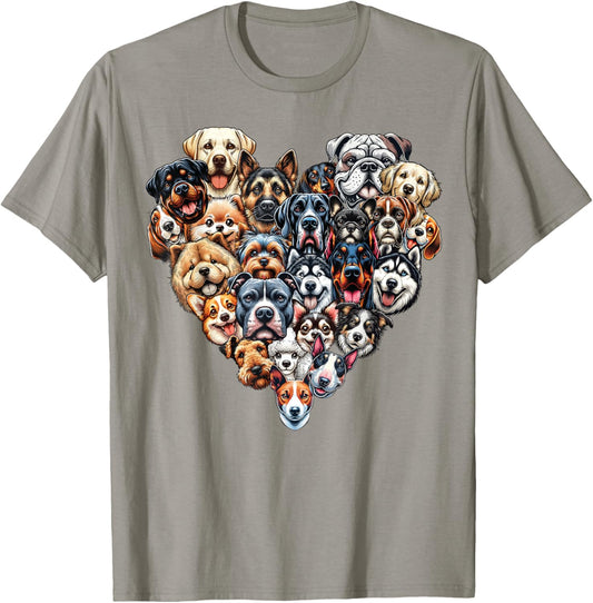 Types Of Dogs Breeds Chart Educational Canine Enthusiast T-Shirt - T-Shirt | Sand
