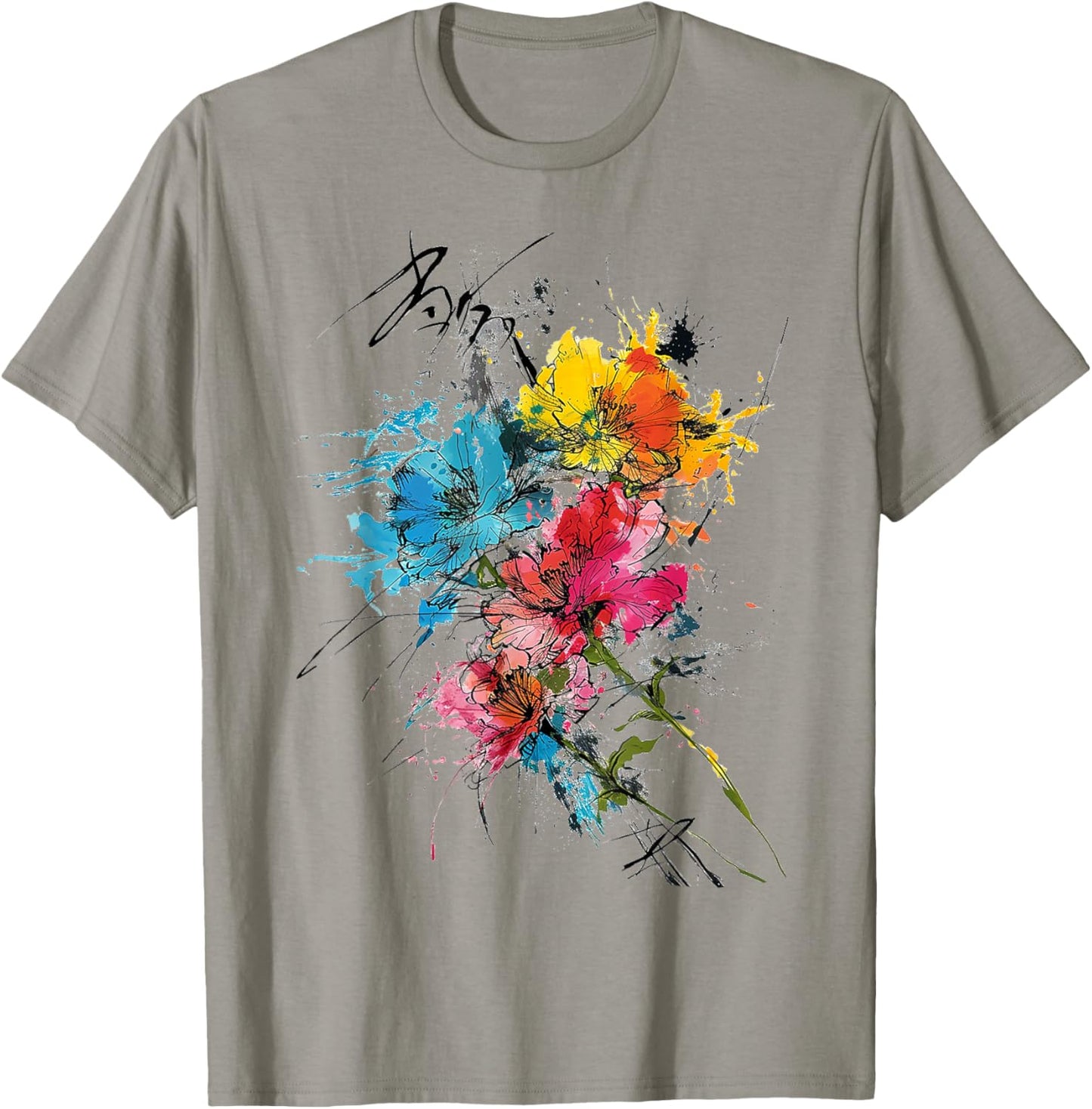 Flower Colorful Art Drawing Abstract Graphic Flower T-Shirt - T-Shirt | Sand