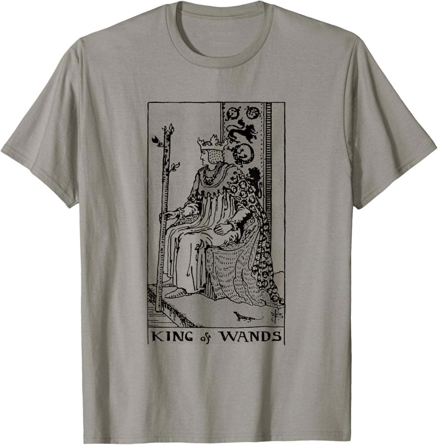 Vintage Tarot Card the Suit of Wands King T-Shirt - T-Shirt | Sand
