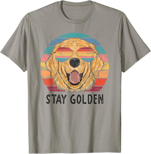 Stay Golden Retriever Dog Men Women Girls Kids T-Shirt - T-Shirt | Sand