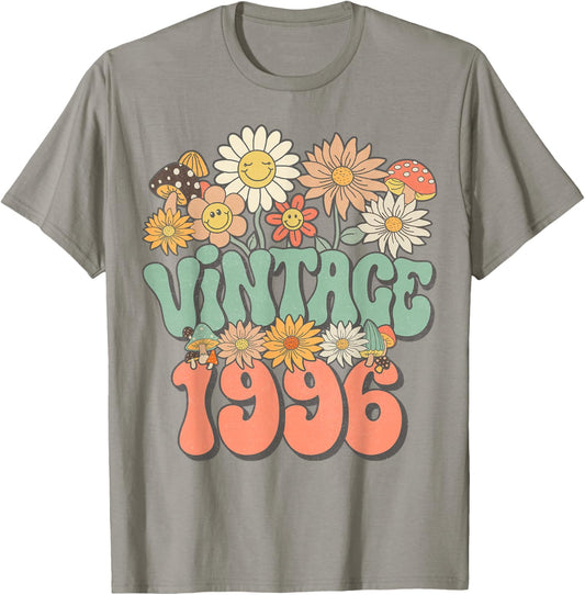 Vintage 1996 Daisy Hippie Groovy Wildflower 30th Birthday T-Shirt - T-Shirt | Sand