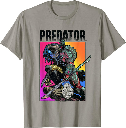 Predator Ready To Hunt Big Chest Iconic Retro Poster T-Shirt - T-Shirt | Sand