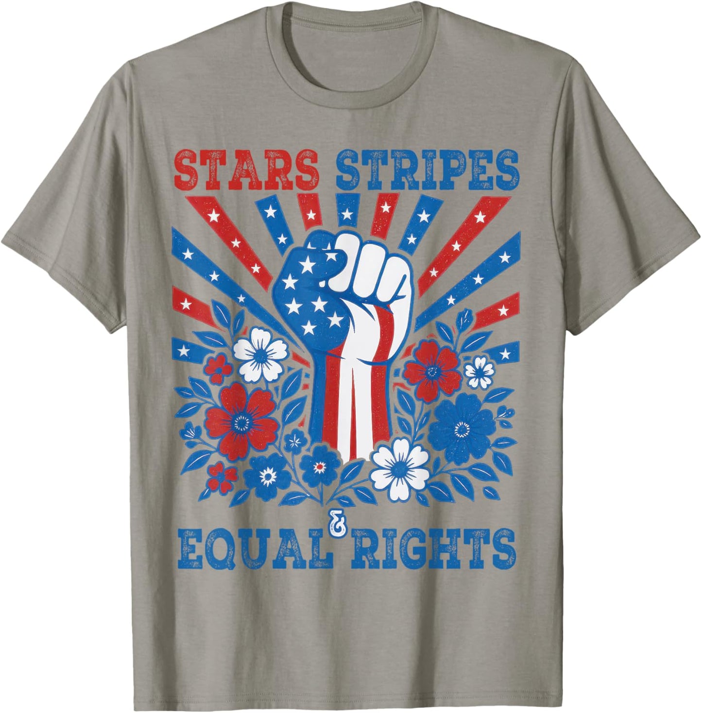Stars Stripes And Equal Rights 4th July Patriotic Activist T-Shirt - T-Shirt | Sand