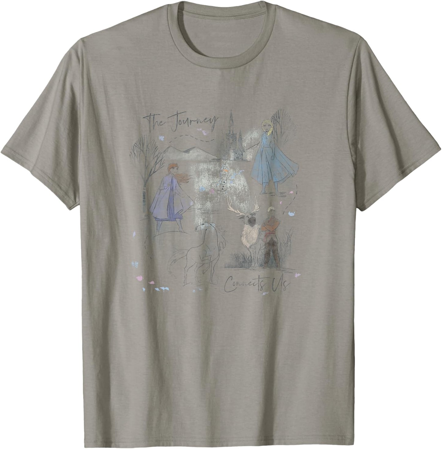 Disney Frozen 2 Sketched Watercolor Poster T-Shirt - T-Shirt | Sand