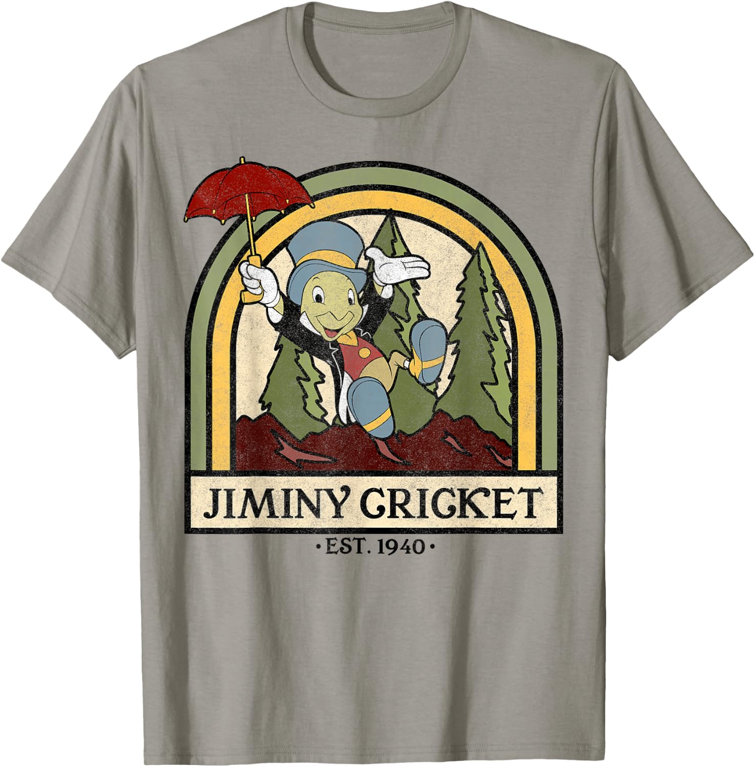 Disney Pinocchio Jiminy Cricket Established 1940 T-Shirt - T-Shirt | Sand