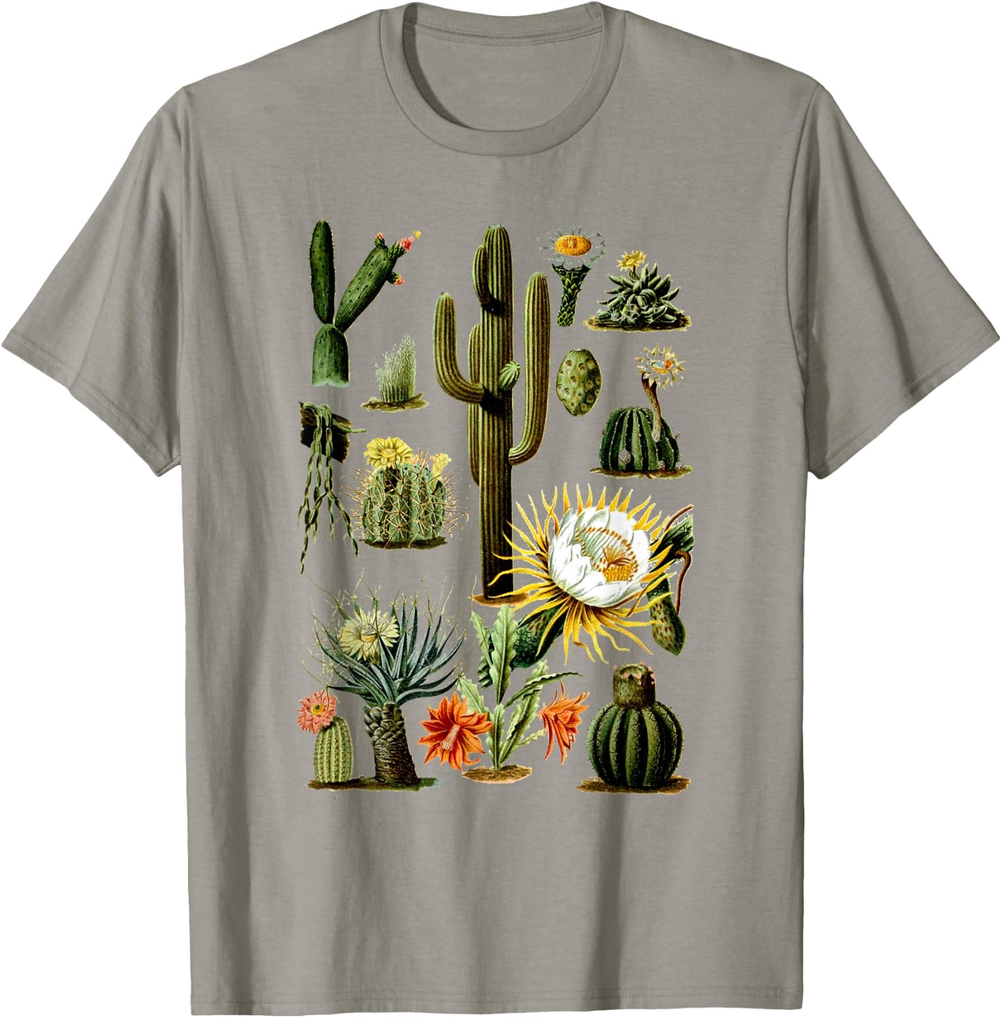 Vintage 70s Boho Botany Botanical Cactus Succulent Plant T-Shirt - T-Shirt | Sand
