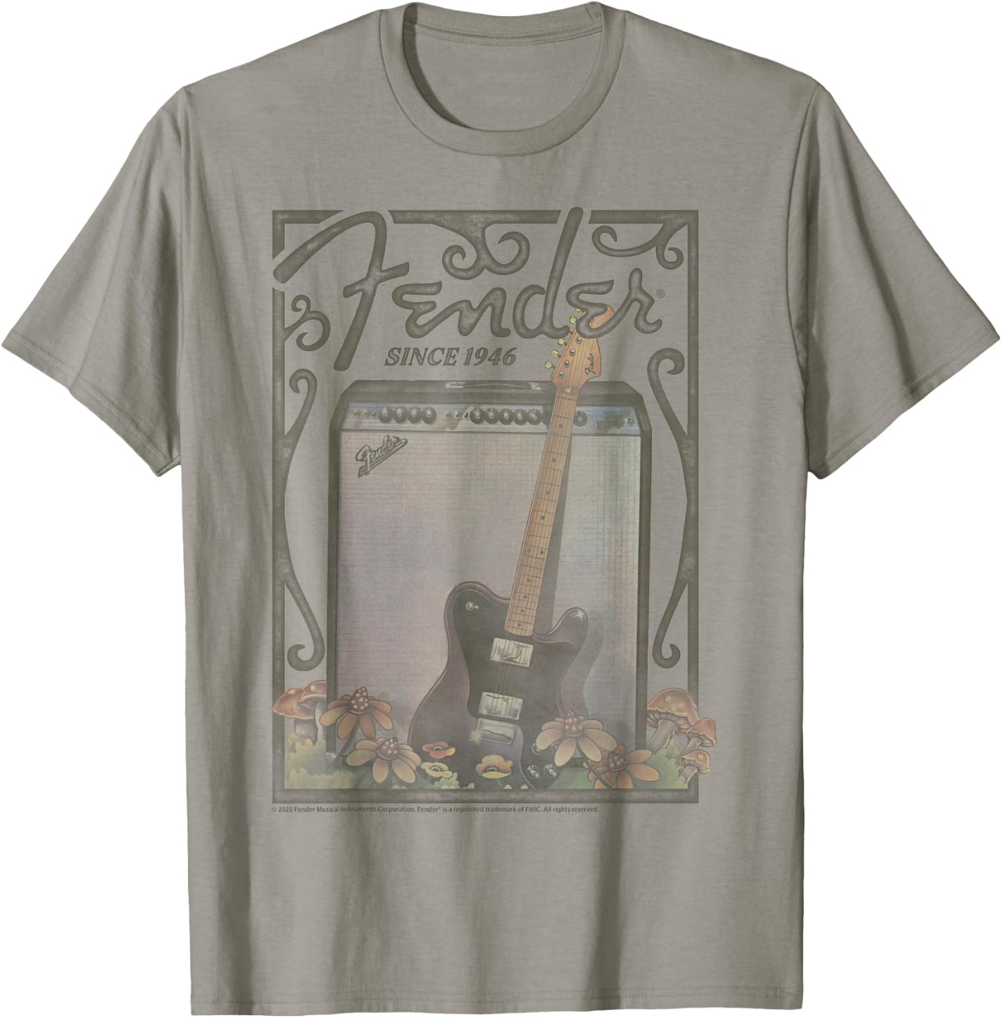 Fender Since 1946 Floral Poster T-Shirt - T-Shirt | Sand
