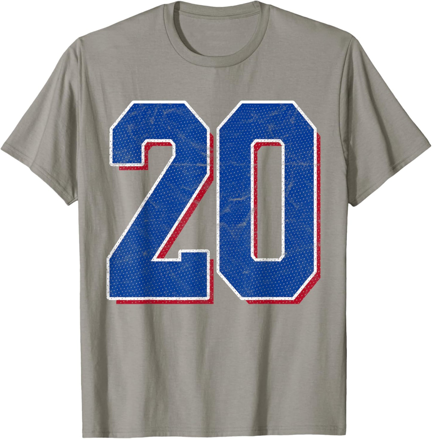 Number 20 Numbered Uniform Sports Team Jersey 20th Birthday T-Shirt - T-Shirt | Sand
