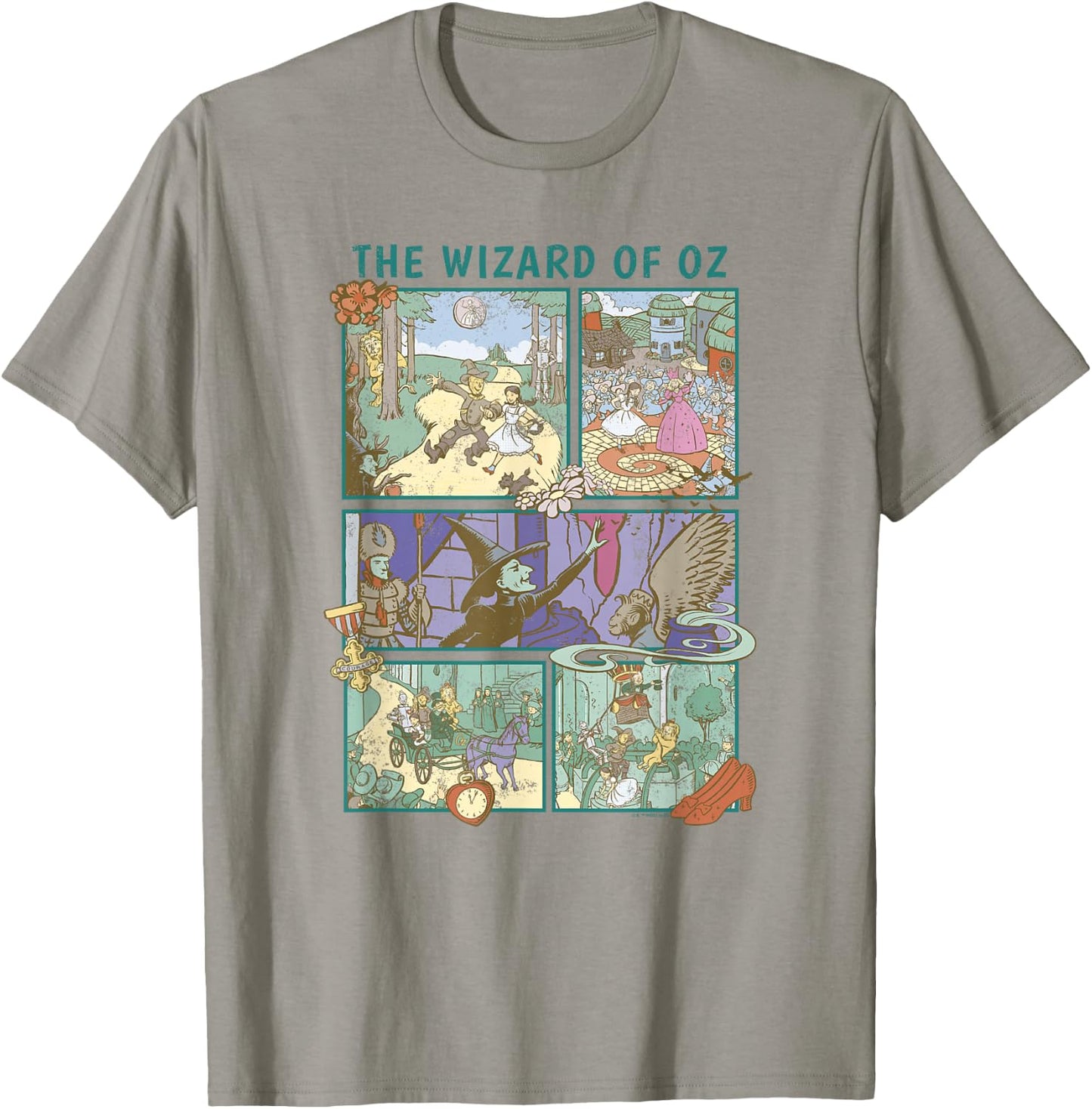 The Wizard of Oz Illustrated Storytime Panels T-Shirt - T-Shirt | Sand