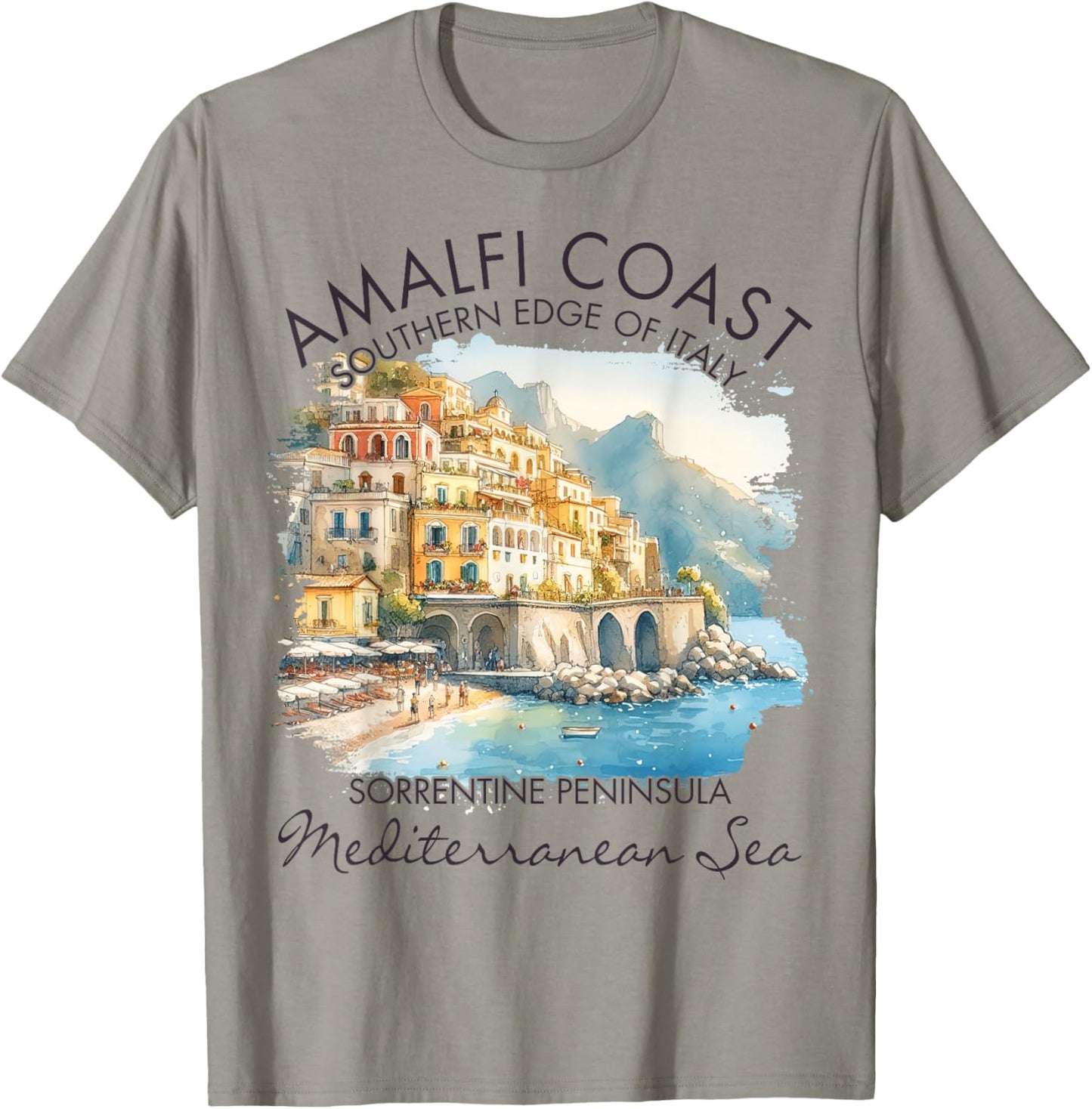 Amalfi Coast Italy Travel Vacation Southern Edge of Italy T-Shirt - T-Shirt | Sand