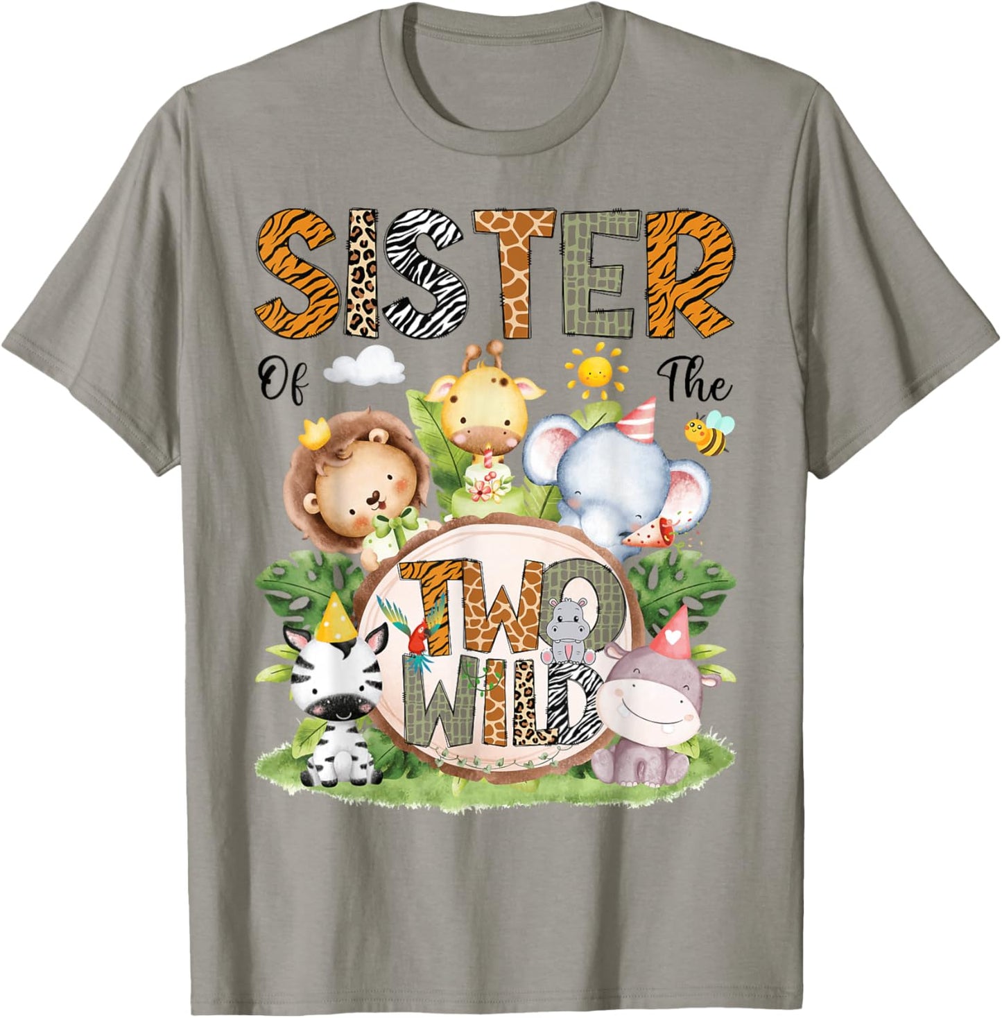 Sister of The Two Wild Safari Jungle 2nd Birthday Boy T-Shirt - T-Shirt | Sand