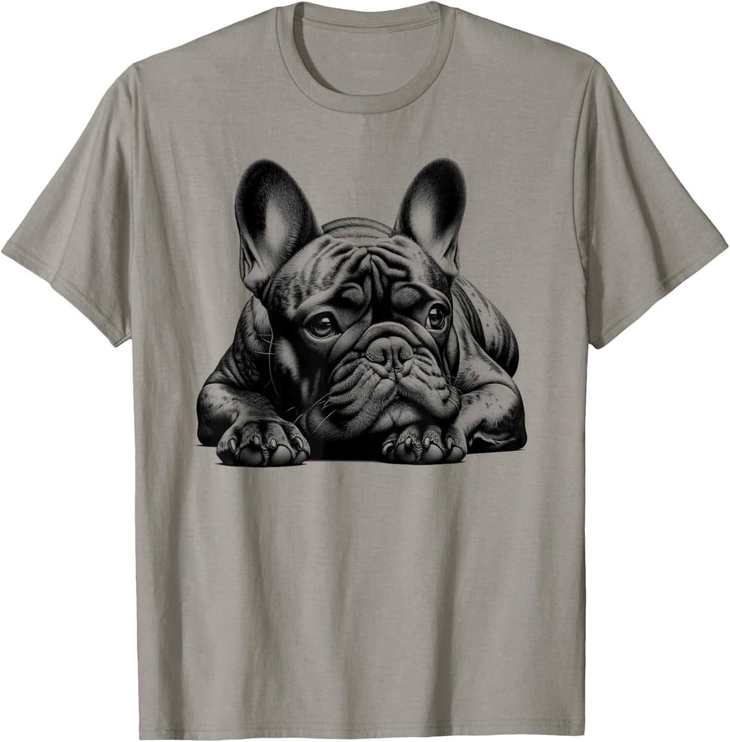 Dreamy French Bulldog in Lying Pose T-Shirt - T-Shirt | Sand