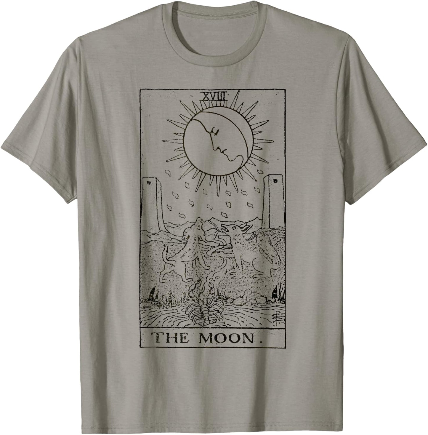The Moon Tarot Card Vintage T-Shirt - T-Shirt | Sand