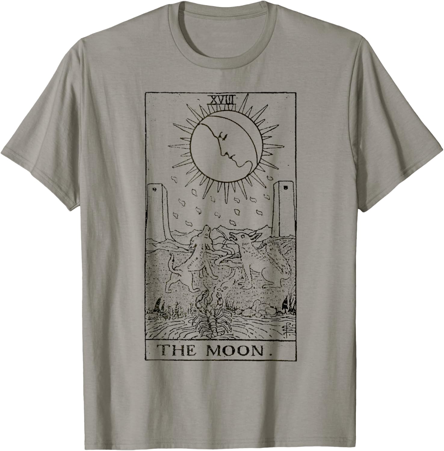 The Moon Tarot Card Vintage T-Shirt - T-Shirt | Sand