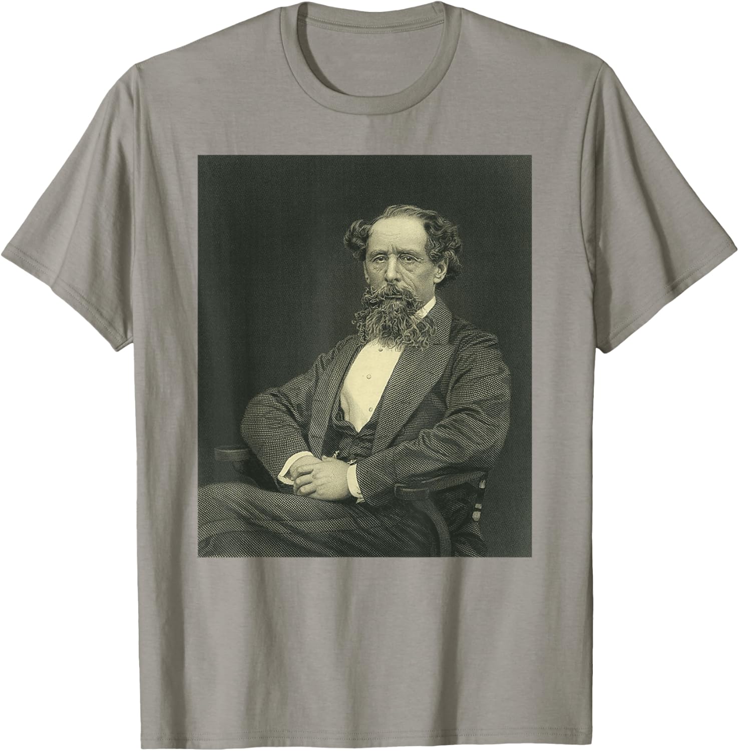 Vintage Portrait Retro Charles Dickens T-Shirt - T-Shirt | Sand