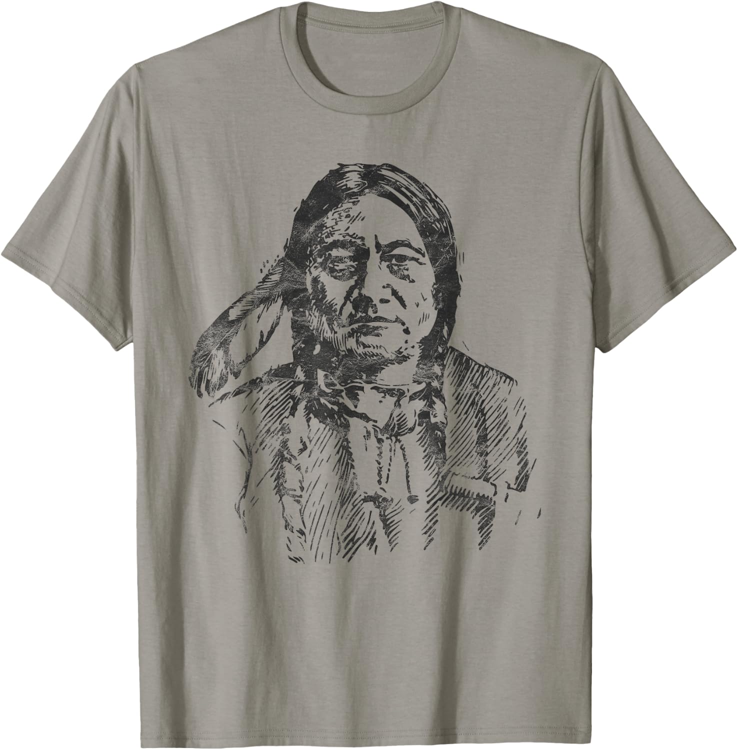 Sitting Bull Native American Indian Warrior Chief vintage T-Shirt - T-Shirt | Sand