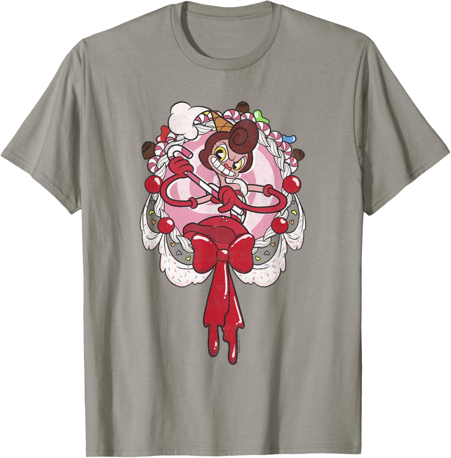 Cuphead Baroness Von Bon Bon Melting Candy Frame Portrait T-Shirt - T-Shirt | Sand