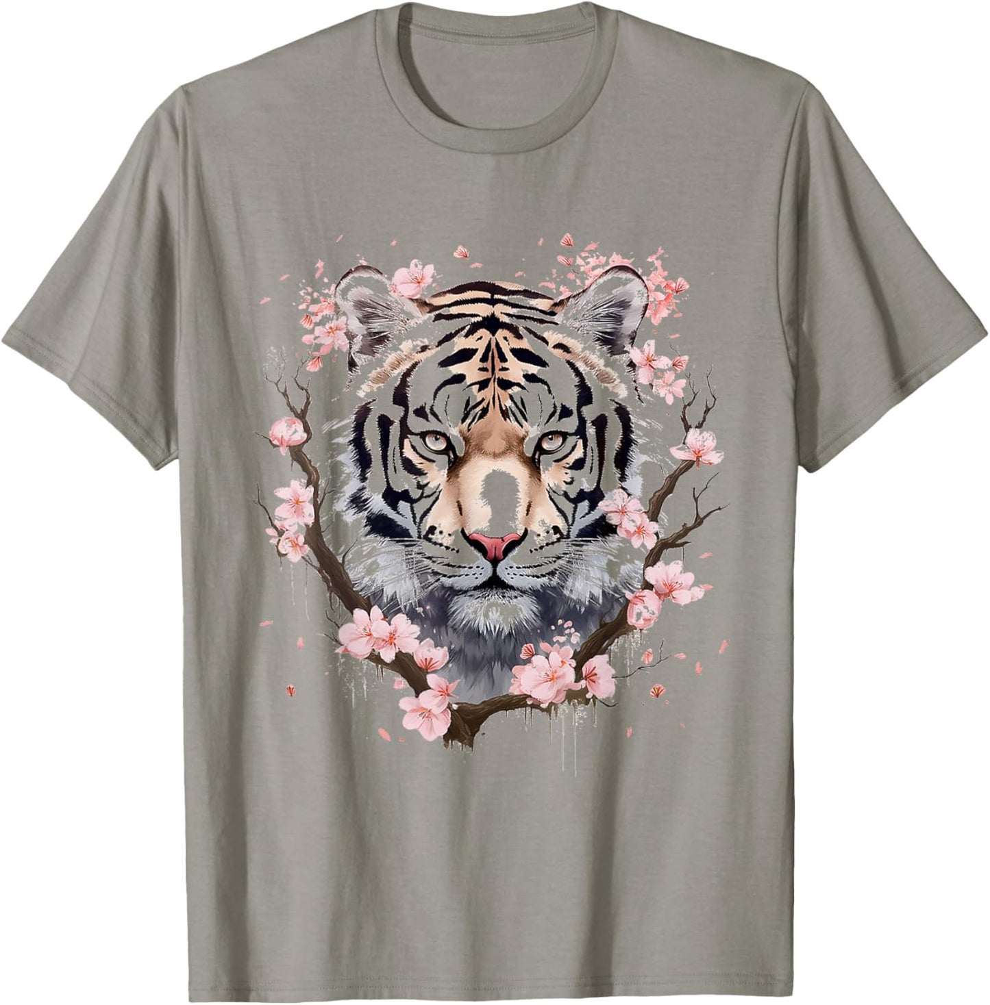 Tiger Animal Nature Motif Abstract Art Face Tiger T-Shirt - T-Shirt | Sand