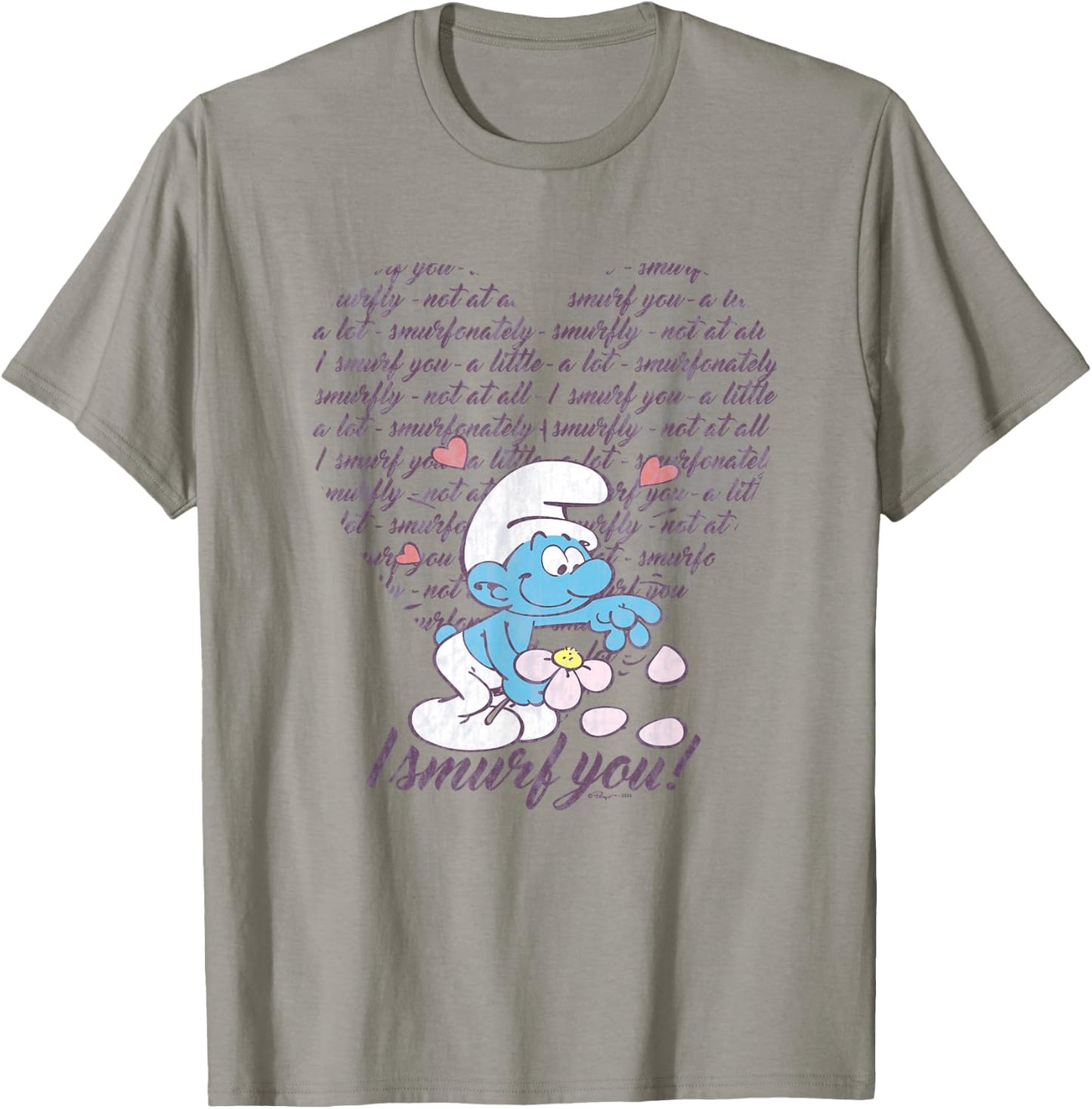 The Smurfs Valentine's Day I Smurf You! Vintage Heart Logo T-Shirt - T-Shirt | Sand