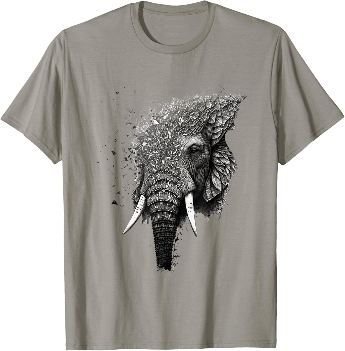 Elephant Drawing Animal Elephant T-Shirt - T-Shirt | Sand