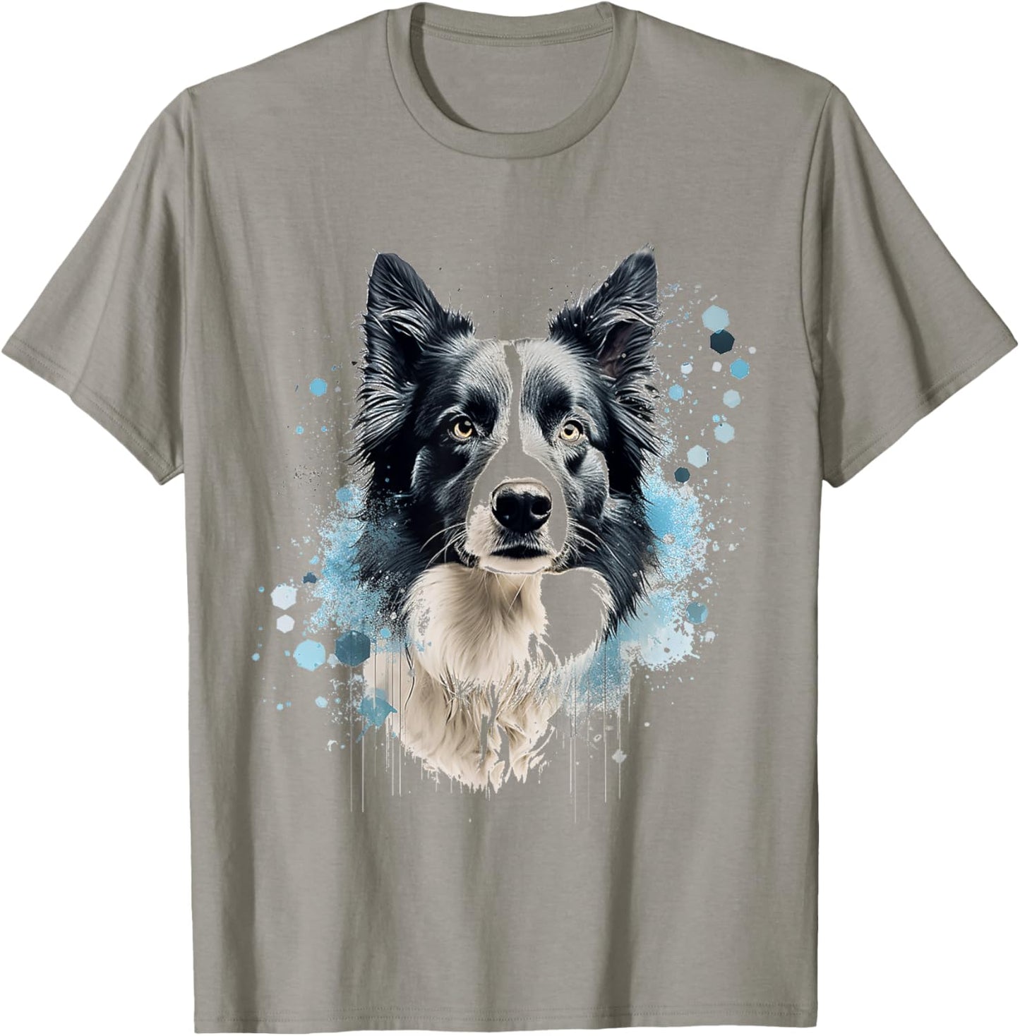 Border Collie Abstract Motif Painting Animal Border Collie T-Shirt - T-Shirt | Sand