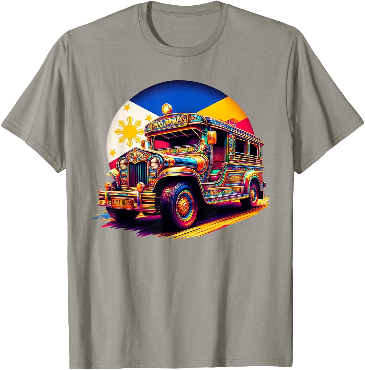 Philippines Flag Proud Filipino Souvenir Philippines Jeepney T-Shirt - T-Shirt | Sand